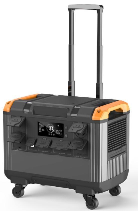 3000W solar generator, trolley power station and folding panel